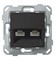 Розетка компьютерная RJ45 двойная, антрацит soft-touch, PLK0741241 Plank Electrotechnic - фото 77090