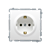 Розетка электрическая с заземлением со шторками, белый, Basic Simon - фото 89753