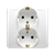 Розетка электрическая двойная с заземлением, моноблок, белый, Basic Simon - фото 89816