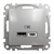 Розетка USB тип A+C 2,4A, алюминий, Sedna Design - фото 96225