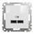 Розетка USB тип A+C 3A, 45W, белый, Sedna Design - фото 96977