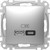 Розетка USB тип A+C 3A, 45W, алюминий, Sedna Design - фото 97019